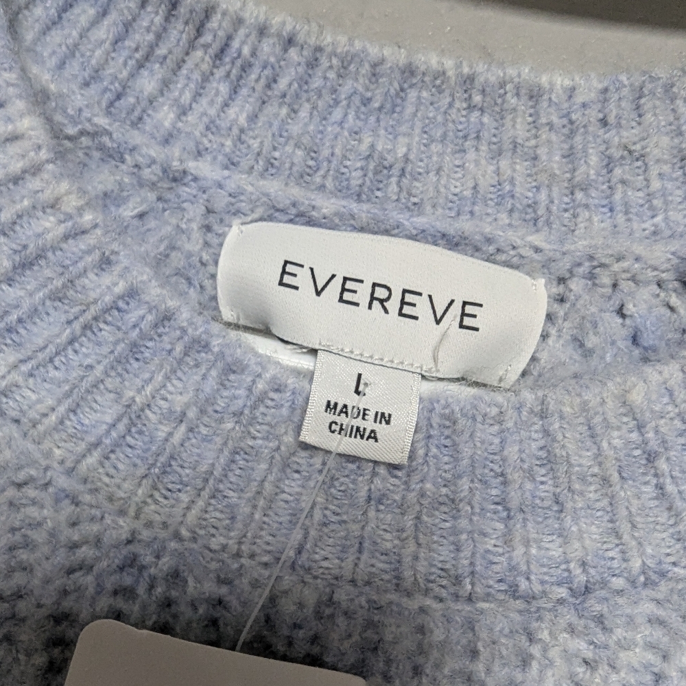 NWT Evereve Millie Shaker Pullover Sweater Light Blue Size L - Picture 6 of 10